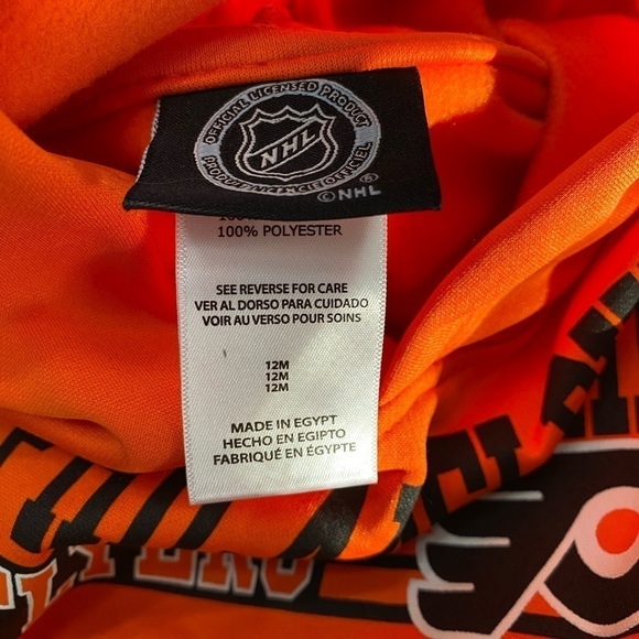 RELIST AS A BUNDLE 3/$15 NWOT NHL Philadelphia Flyer Hoodie, Licensed Hockey 12M - Picture 2 of 8